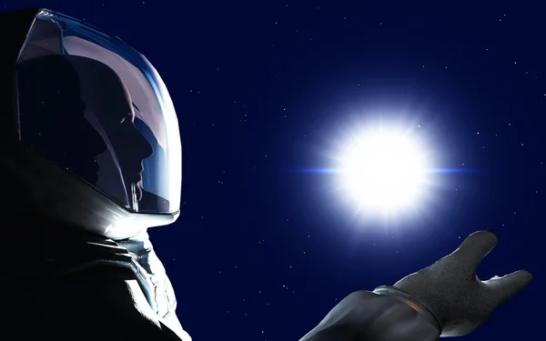 astronot uzayda sahne