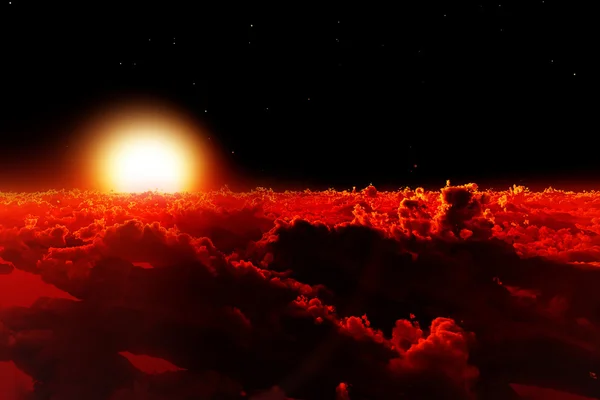 Красные облака Red clouds — Stock Photo, Image
