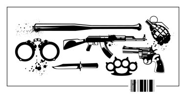 Set of millitary elements clipart