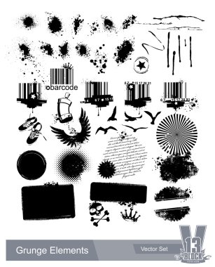 Set of dirty grunge elements clipart