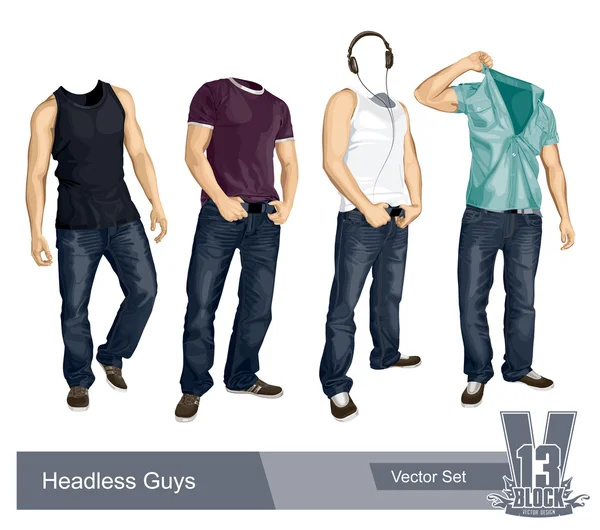 Set headless jongens — Stockvector