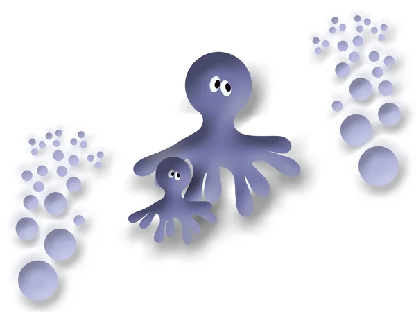 Chobotnice s dítětem — Stock fotografie