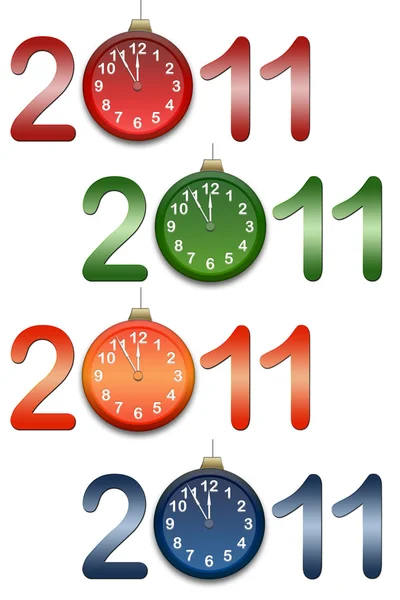 Kleur cijfers 2011 met klokken — Stockfoto
