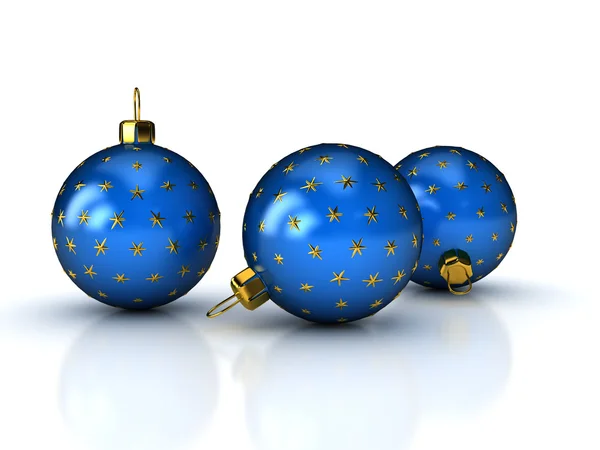 Kerstballen over Wit — Stockfoto