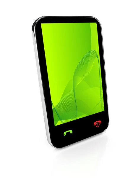 Mobiele telefoon over Wit — Stockfoto