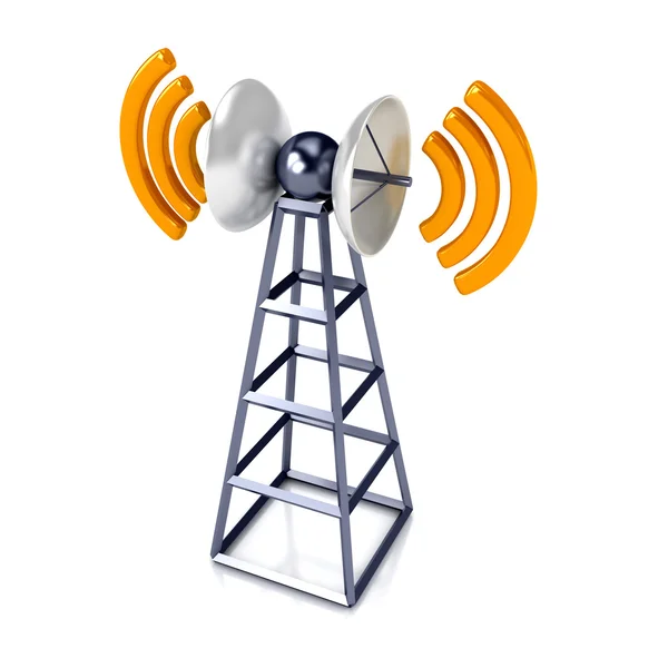 Mobiele antenne over Wit — Stockfoto