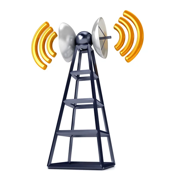 Mobilní antena přes bílý — Stock fotografie