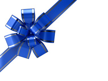 Blue ribbon over white clipart