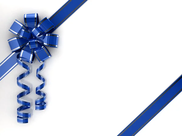 Blue ribbon over white — Stock Photo, Image