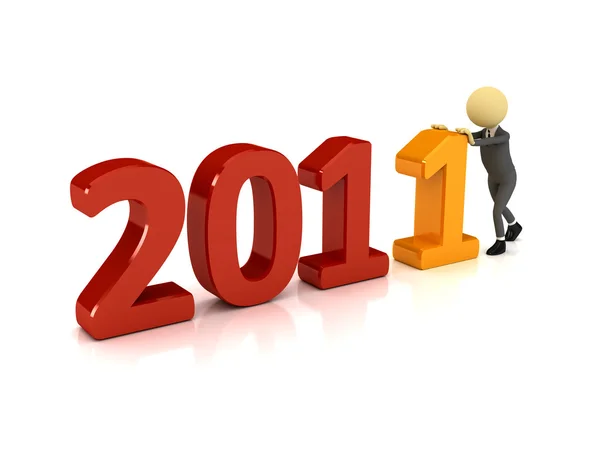 3d person with number 2011 — Stock Photo, Image