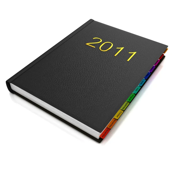Organizzatore per 2011 anno su bianco — Foto Stock