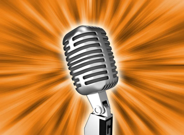 Retro metal microphone over background — Stock Photo, Image