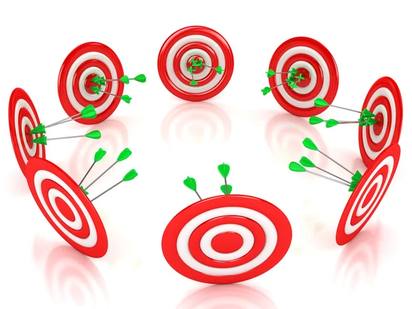 3d target with arrows over white background — Stock Photo, Image