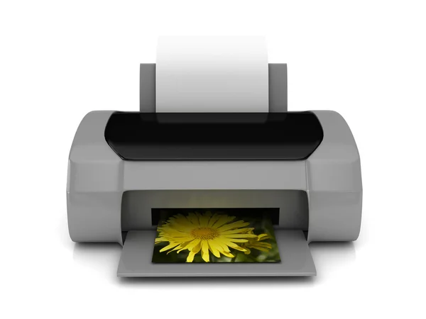3d gray printer over white — Stock Photo, Image
