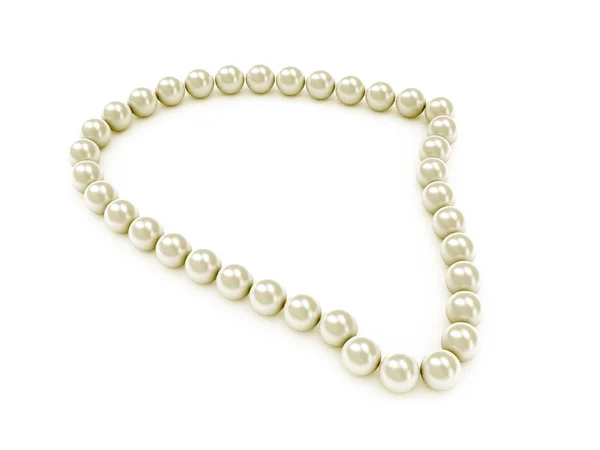 Collana Perle Sfondo Bianco — Foto Stock