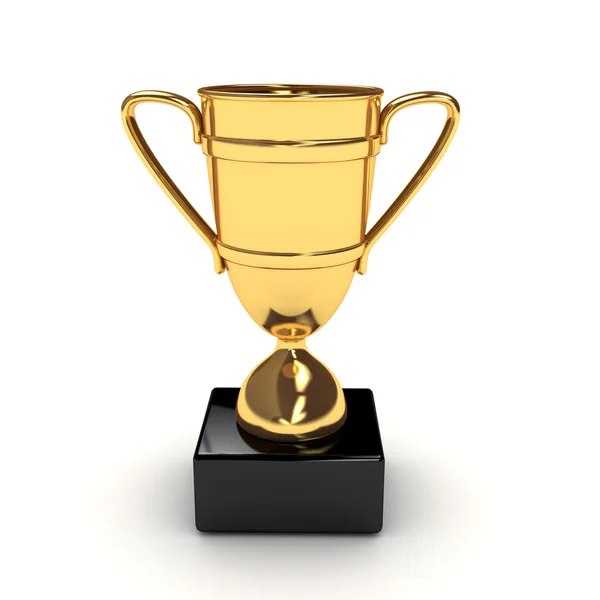 stock image Awarding cup over white background
