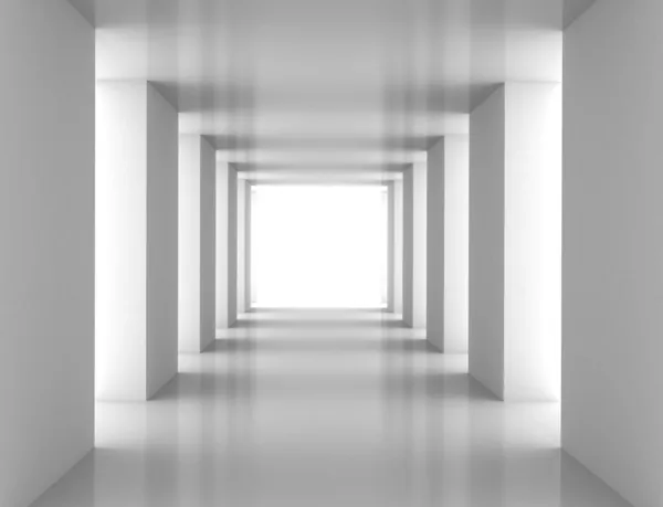 Tunnel met witte muur — Stockfoto