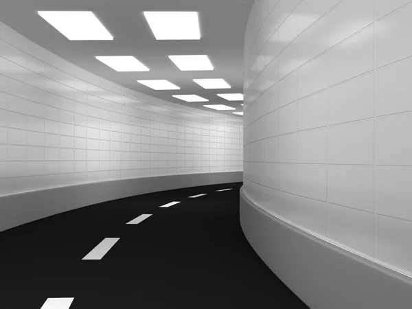 Túnel Con Pared Blanca Imagen Generada Por Ordenador —  Fotos de Stock