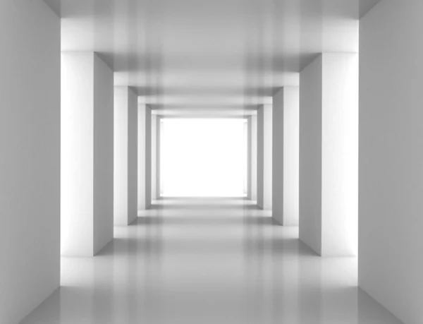 Tunel z białej ścianie — Zdjęcie stockowe