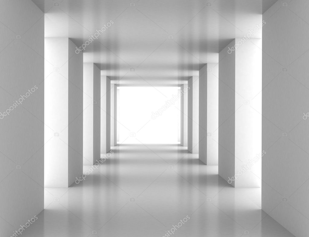 Tunnel with white wall