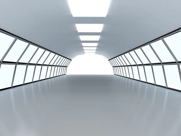 Túnel Com Parede Branca Imagem Gerada Por Computador — Fotografia de Stock