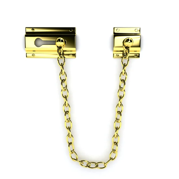 Door Chain White Background Computer Generated Image — Stock Photo, Image