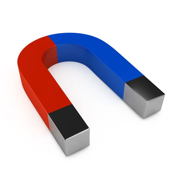 Zweifarbiger Magnet Auf Weißem Hintergrund Computergeneriertes Bild — Stockfoto