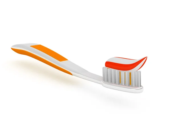 Cepillo de dientes sobre fondo blanco —  Fotos de Stock