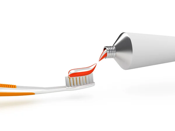 Cepillo y pasta dental —  Fotos de Stock
