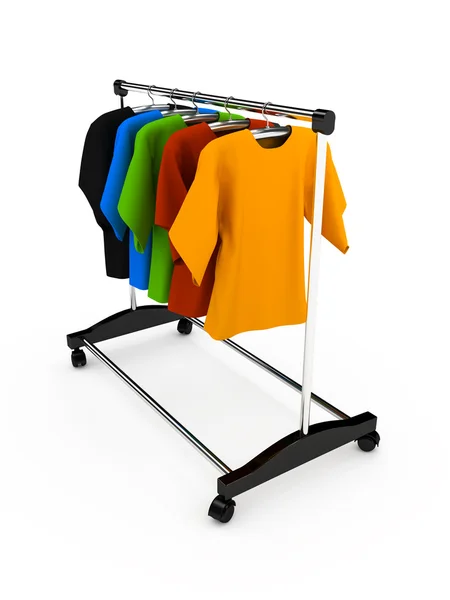 Hanger with clothes any color — Stock Photo, Image