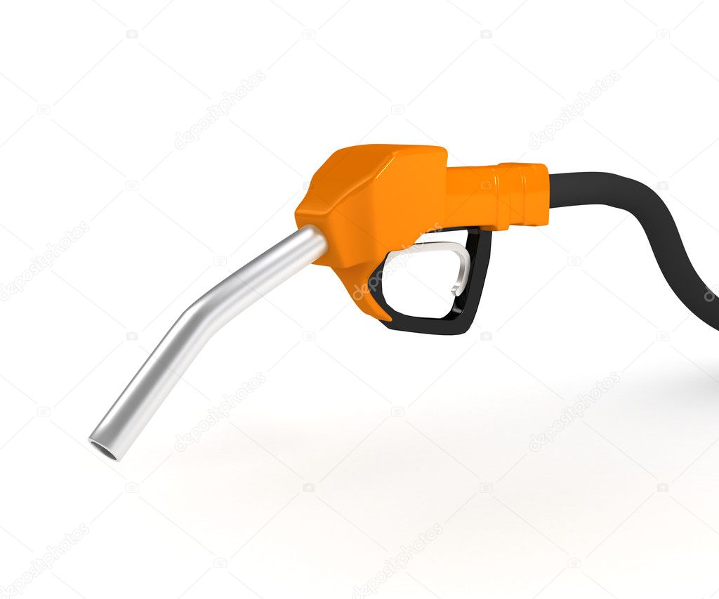 Refuel station pump over white background
