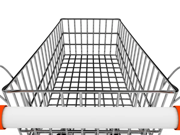 Cesta de compras sobre fundo branco — Fotografia de Stock