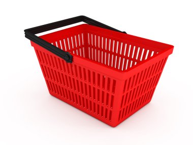 Shopping basket over white background clipart