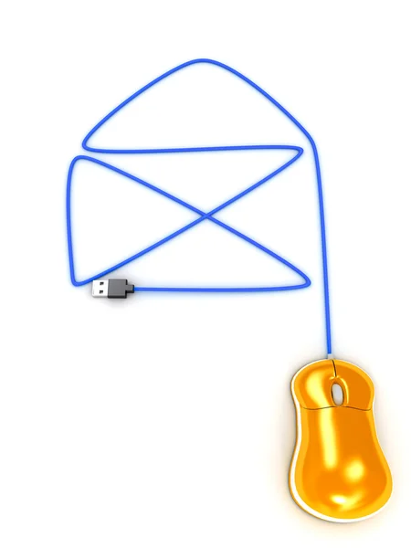 E-mail znak na biały. 3D render — Zdjęcie stockowe