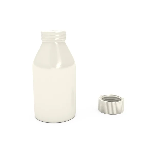 Λευκό μπουκάλι πάνω από λευκό φόντο — Φωτογραφία Αρχείου