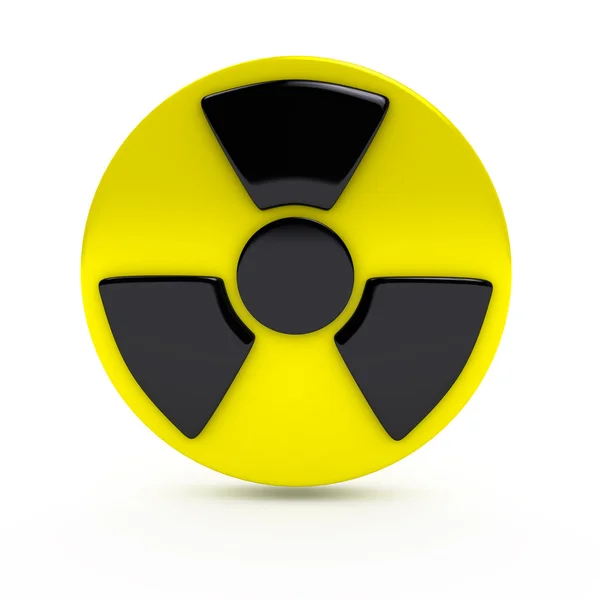 Strahlungszeichen auf weißem Hintergrund — Stockfoto