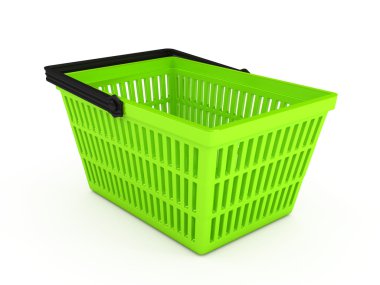 Shopping basket over white background clipart