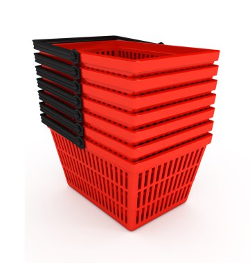 Shopping basket over white background clipart