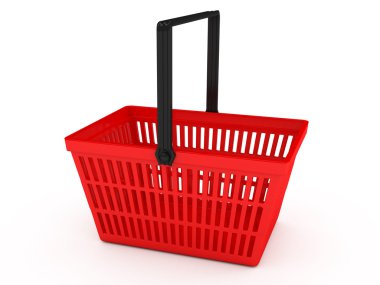 Shopping basket over white background clipart