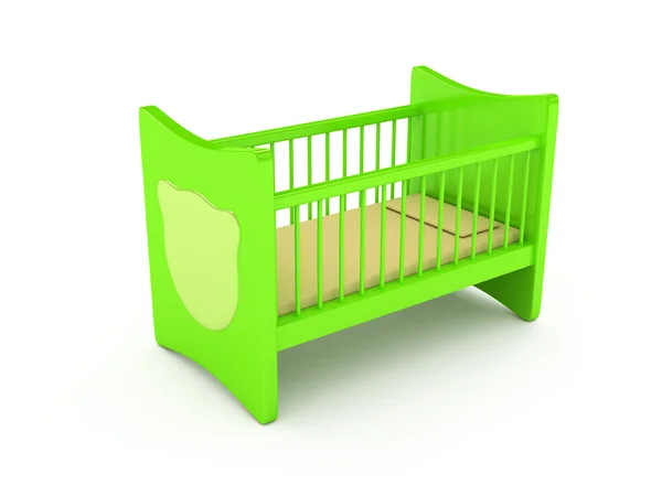 Newborn's bed over white background — Stock Photo, Image
