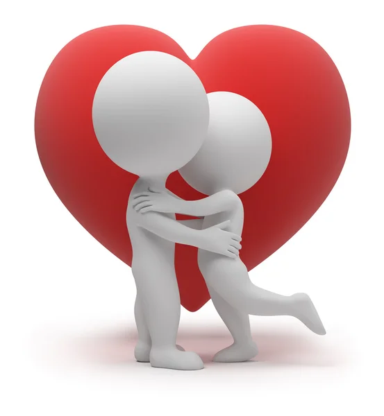 Маленький Поцілунок Червоне Серце Зображення Ізольований Білий Фон — стокове фото