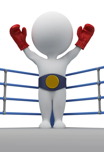 Small Boxer Belt Champion Image Isolated White Background — Stock Photo, Image
