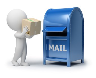 3d small - mailing a package clipart