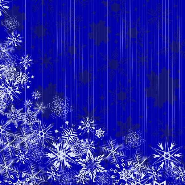 Inverno fundo azul com flocos de neve —  Vetores de Stock