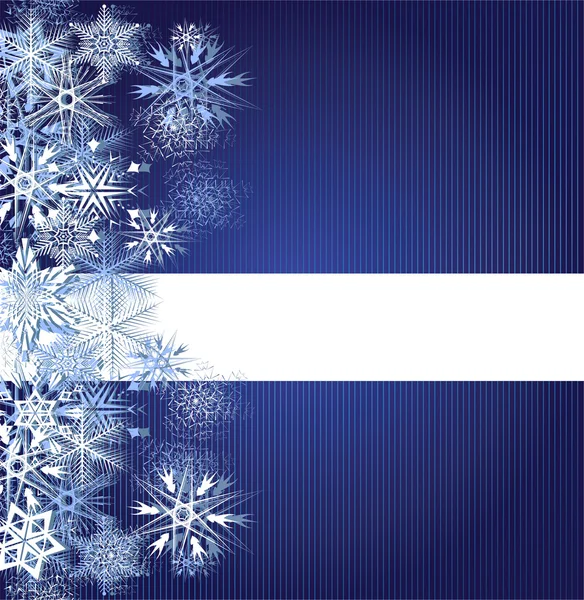 Kar taneleriyle kışın mavi arka plan — Stok Vektör