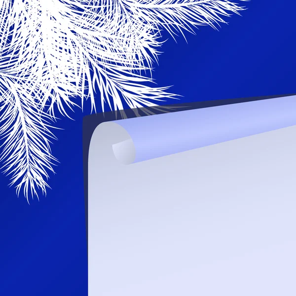 Červené vánoční pozadí srsti větve stromů a papír — Stockový vektor