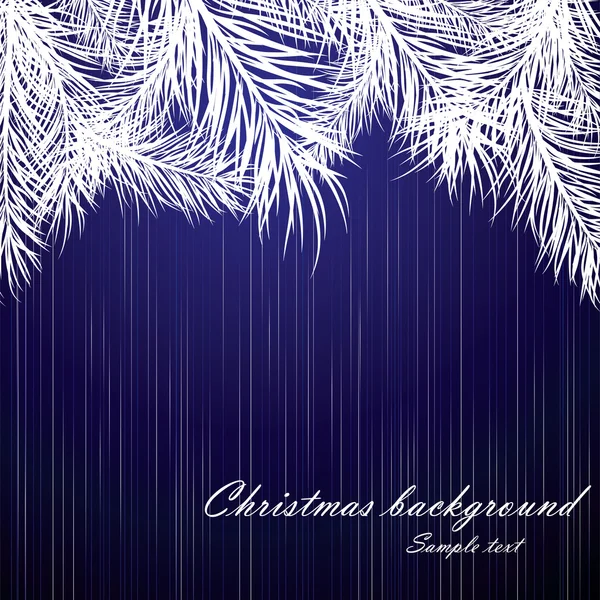 Синий рождественский фон с елочными ветвями — стоковый вектор