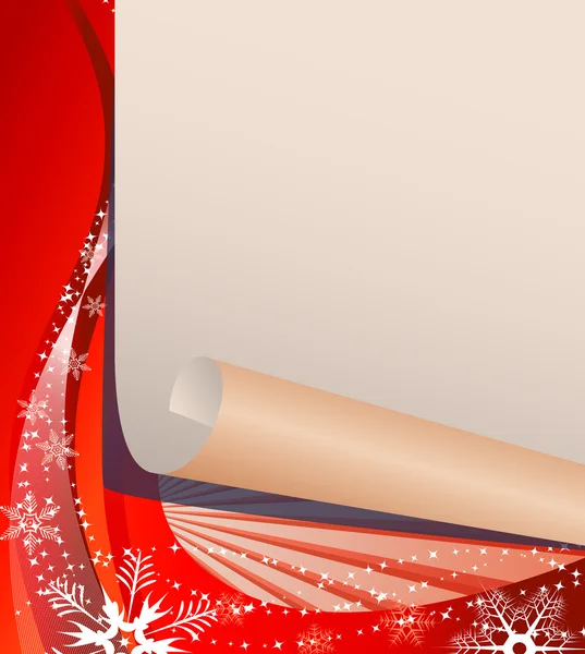 Weißes Papier auf weihnachtlichem Hintergrund. eps10 — Stockvektor