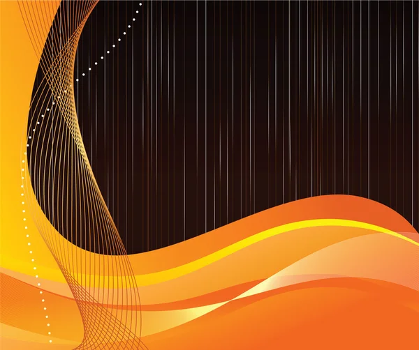 带波浪的抽象橙色背景 — 图库矢量图片