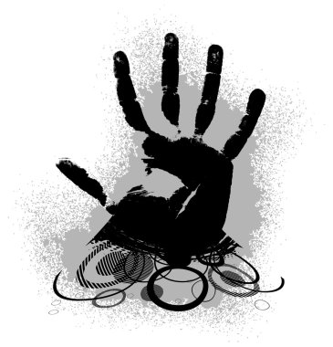 Hand print in style grunge clipart